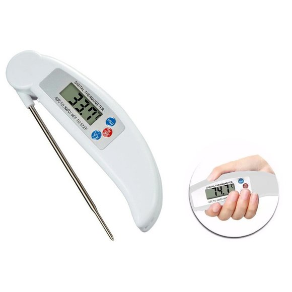Stainless Steel Instant-Read ProThermo Digital Meat & Poultry Thermometer(White) - Picture 1 of 3